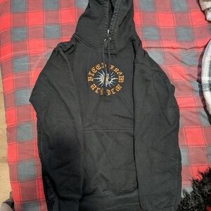 Black Hoodie with Orange Graphic